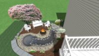 Water feature and Fire Pit For Smaller Backyard Areas