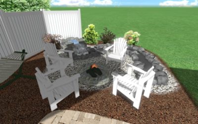 small pondless and firepit
